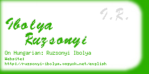 ibolya ruzsonyi business card